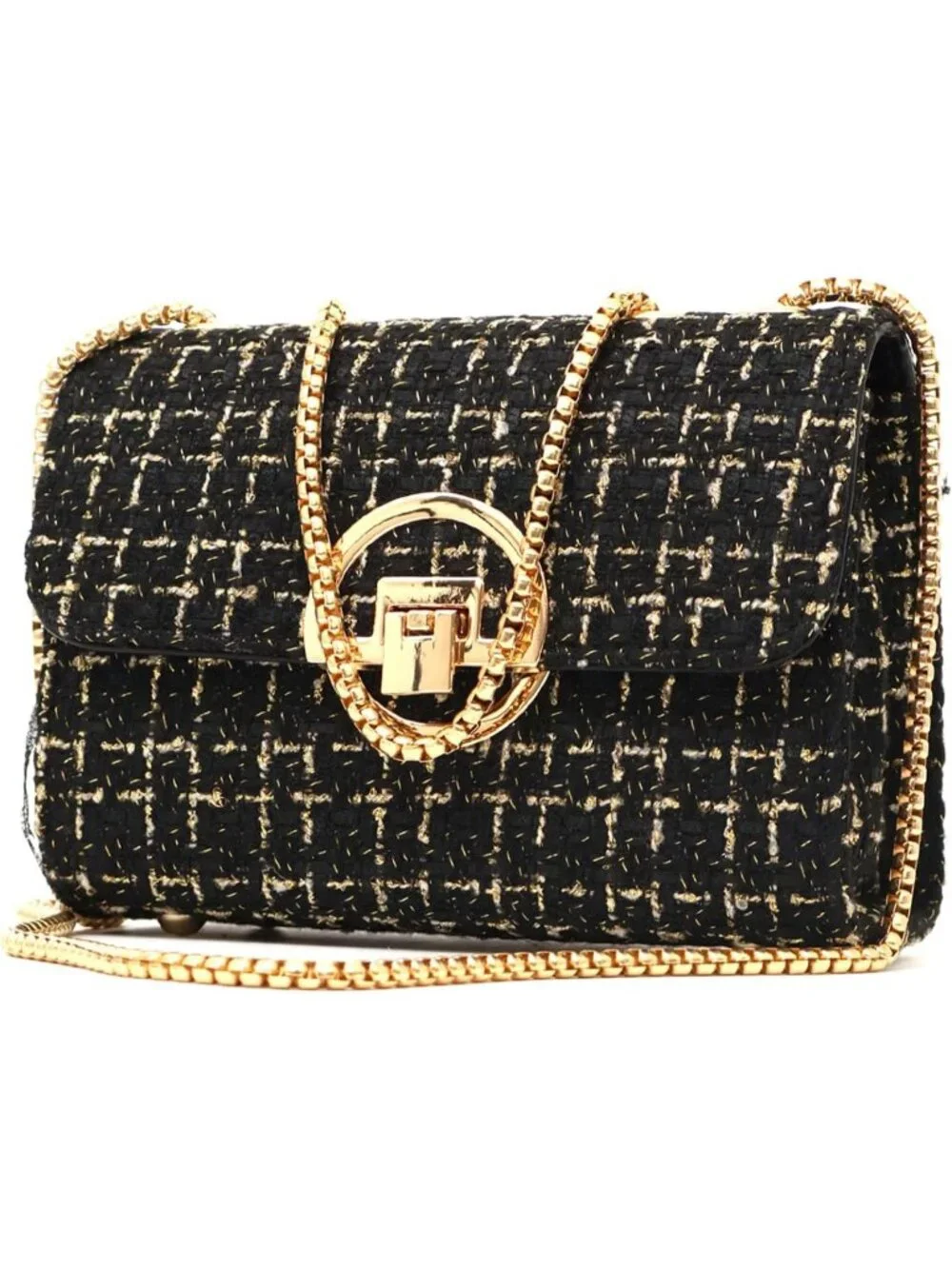 👜Women's Black Travel Shoulder Bag Chain Quilted Crossbody Evening Clutch